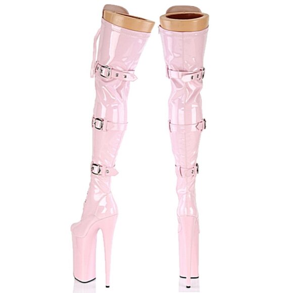 Pleaser Shoes - Beyond Baby Pink Thigh High Platform Extreme 10" Heels